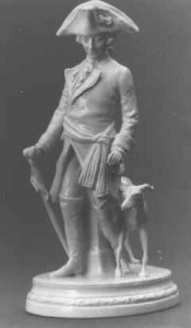 Alter Fritz mit Windspiel Porzellanfigur